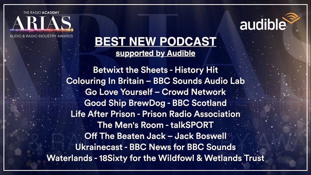 Absolutely chuffed to bits to receive two #UKARIAS nominations (‘Best News Coverage’ & ‘Best New Podcast’). It was some run-in to get this series over the line so we’re delighted to see our pride & joy get a nod. Available now on Sounds et al… 
bbc.co.uk/sounds/brand/p…
