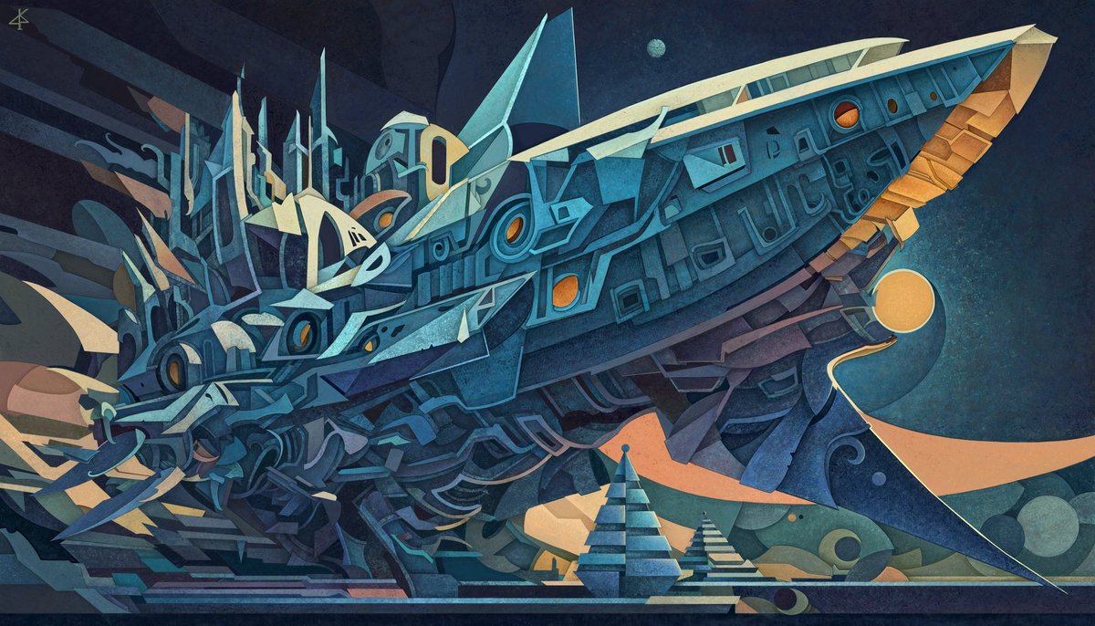 Hi, my new drop from “Future” series.

«The Titan 3023»

The "Titan" spaceship is like a giant symbol of courage and resilience in the face of incredible obstacles and challenges. This technological marvel will be able to overcome the boundaries of space and time, paving the way