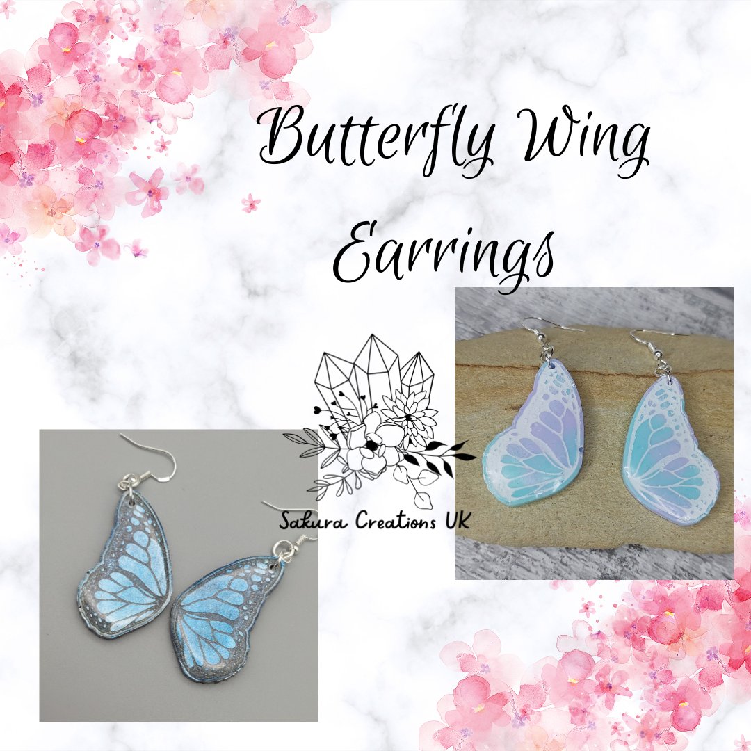 Today's feature Friday products are my Butterfly Wing Earrings. Butterflies are beautiful creatures which are known for representing new beginnings, freedom, endurance, change and hope. If you would like a pair in a different colourway, feel free to send me a message 🌸 #MHHSBD