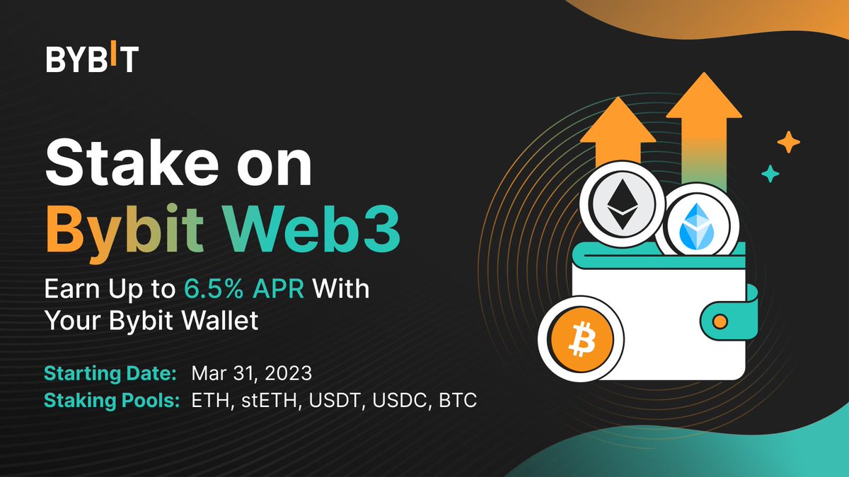 Bybit_Official's tweet photo. 🌱 Get ready to grow your #Bybit wallet as the Ethereum Shanghai Upgrade nears!
We have launched Web3 Staking pool just for you.
Start staking now: https://t.co/cB7k9wWYHf
📚 Learn more here: https://t.co/GA3WvvwKrp
#TheCryptoArk #NextLevelOpportunities #ETHShanghai https://t.co/s9IvDYd6xi