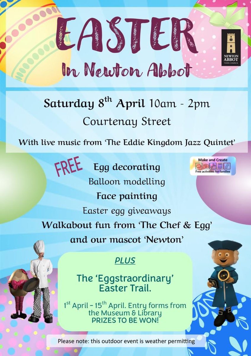 🥚 Egg-citing occurrences in Newton Abbot this Easter! 🐰 

#newtonabbot #easter #easteractivities