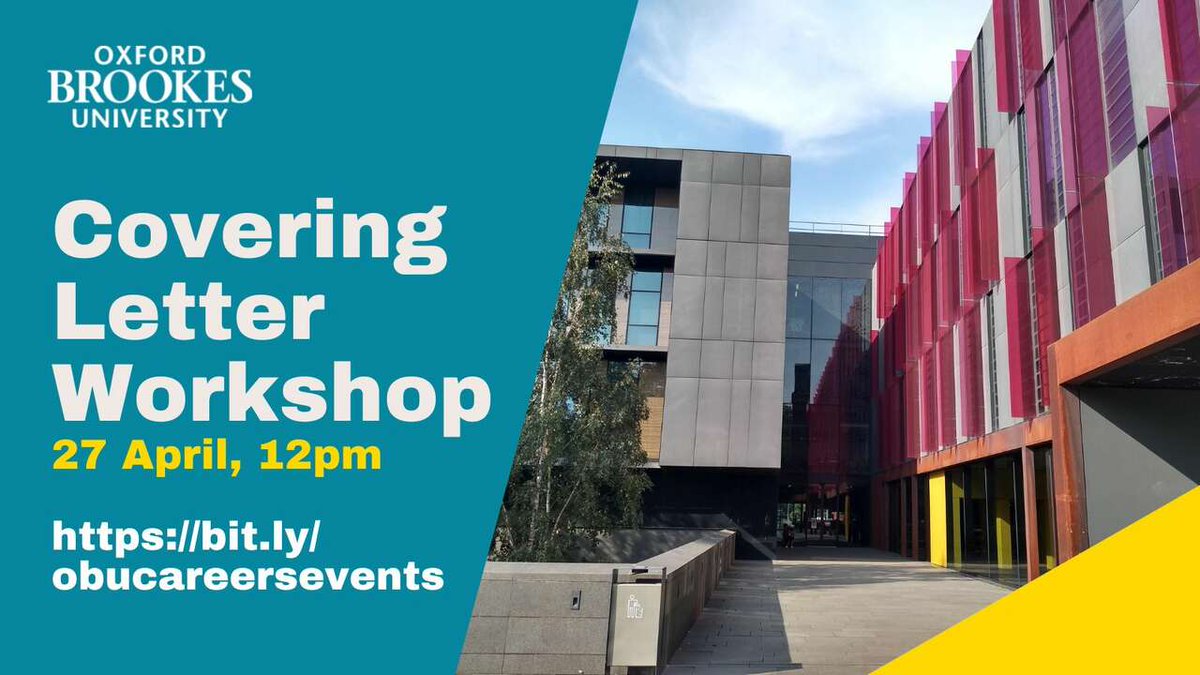 Covering Letters are still frequently used by employers as part of the application process, join our Covering Letter Workshop to make yours the best it can be.
🗓️ Apr 27
⏰ 12:00pm
📍 Online

brookes.jobteaser.com/en/events/1712…