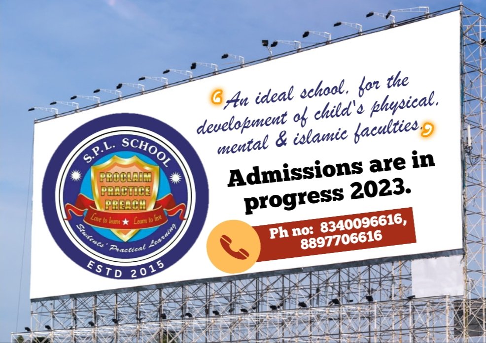 S.P.L. School 2023 Admissions are in progress . 📢
Opp. Officers' mess, New Malakpet Hyderabad.
Ph no:  8340096616, 8897706616

#joinSplschool #bestplacetolearn  #joinourschool #activitiesforkids #learingthroughplay #admissionsopen2023 #admissionsareinprogress #admissionsareopen