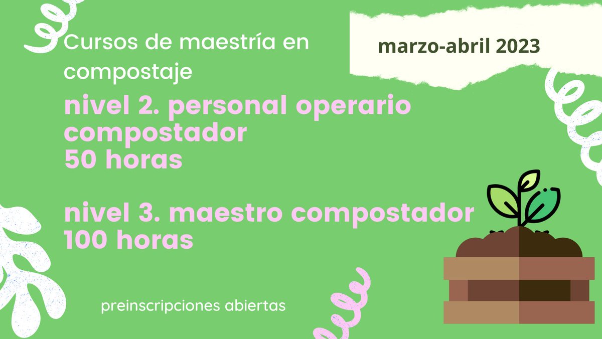 CompostaenRed's tweet photo. Abierto el plazo de matrícula para el curso de Mastría en Compostaje de Nivel 2 de @CompostaenRed.
No dejes pasar la ocasión: https://t.co/86zXUuIgVN 
Más info en: https://t.co/6fpBfVNfkR https://t.co/7uQCWVX62v