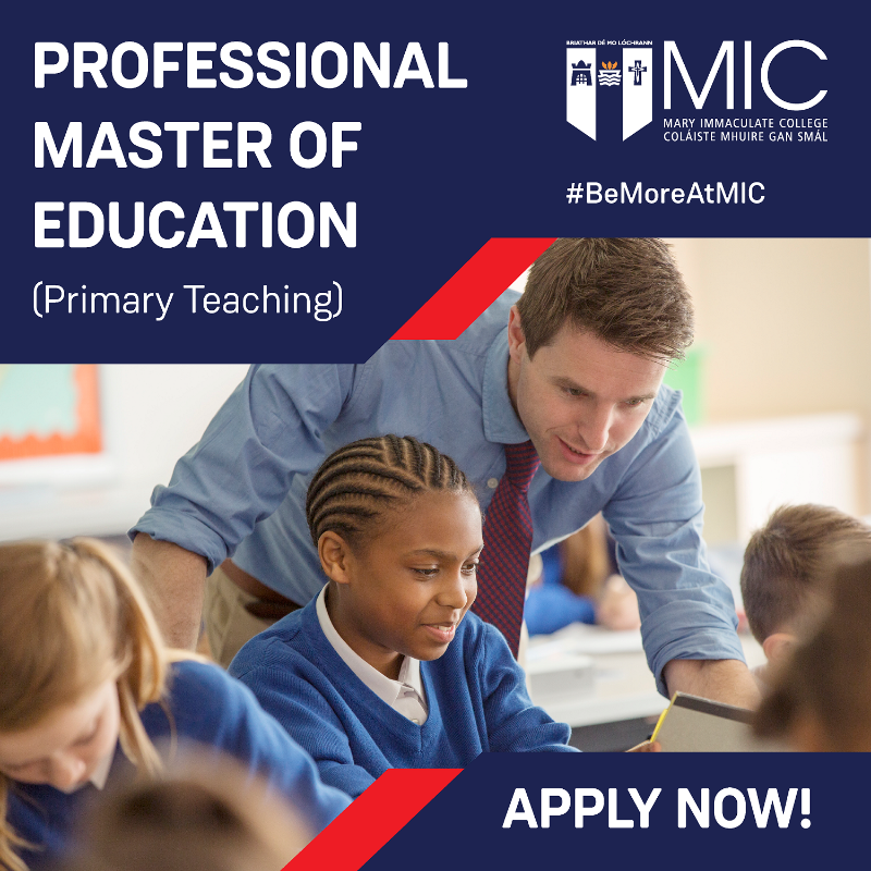 MICLimerick's tweet photo. ⏳ Applications will close at 5pm TODAY for MIC's PME programme!

We have doubled the number of places on our PME programme &amp; this September we will offer 120 successful applicants the opportunity to study #PrimaryTeaching at our #Limerick campus. 

#BeMoreAtMIC @MICEducationFac