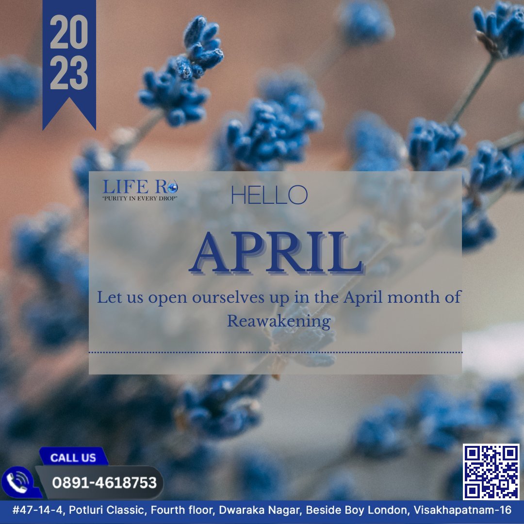 May the warmer and longer days ahead fill you with joy! ☀️
Happy April🏵
.
.
.
#april #april2023 #april #AprilMonth #aprilmonth #aprilmonthly #welcomeapril #WelcomeApril #liferowater #waterpurifierfilter #waterpurifier #waterpurifer #waterpurifier #waterpurifierservices