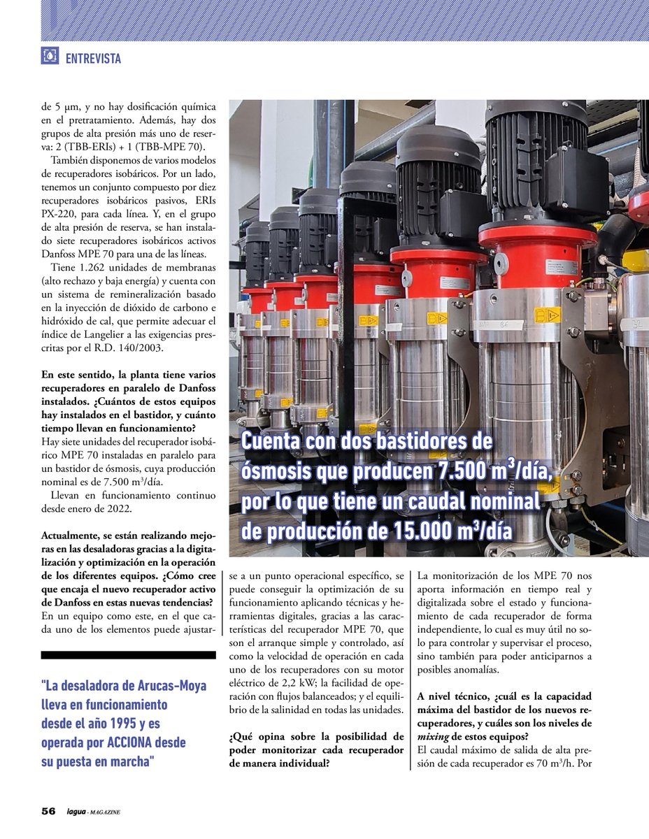 iAgua's tweet image. 👩 Idaira Sánchez, jefa de planta en la IDAM de Arucas-Moya, en las Islas Canarias, nos cuenta en esta entrevista incluida en #iAguaMagazine43 su experiencia con MPE70 de @Danfoss_Iberia.
iagua.es/noticias/danfo…