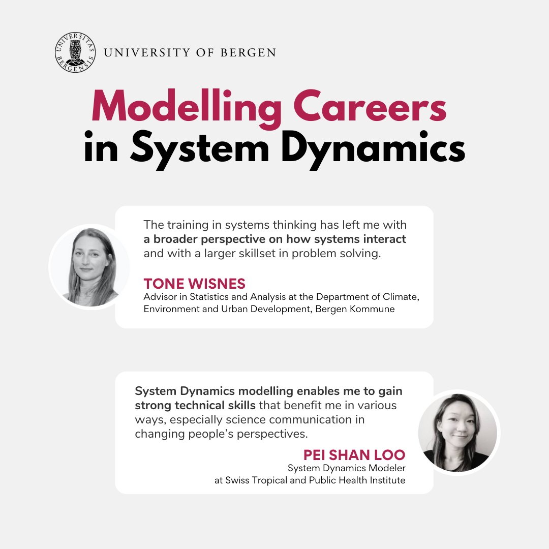 systemdynamics_'s tweet photo. JOIN the Master of Philosophy in System Dynamics program offered by the University of Bergen. The application deadline for Nordic citizens and applicants living in Norway is April 15. 

🔗 Learn more: https://t.co/W744uW8BHH

#SystemDynamics #systemsthinking @sd_minds https://t.co/UZVjL7S0ct