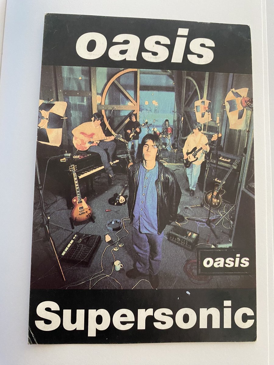 DubCentral's tweet photo. Last few hours!
Original Oasis promo postcard for 1st single Supersonic April 1994 https://t.co/aONbuWCBGI #Oasis #LiamGallagher #Noel https://t.co/8KlEZHE2ch