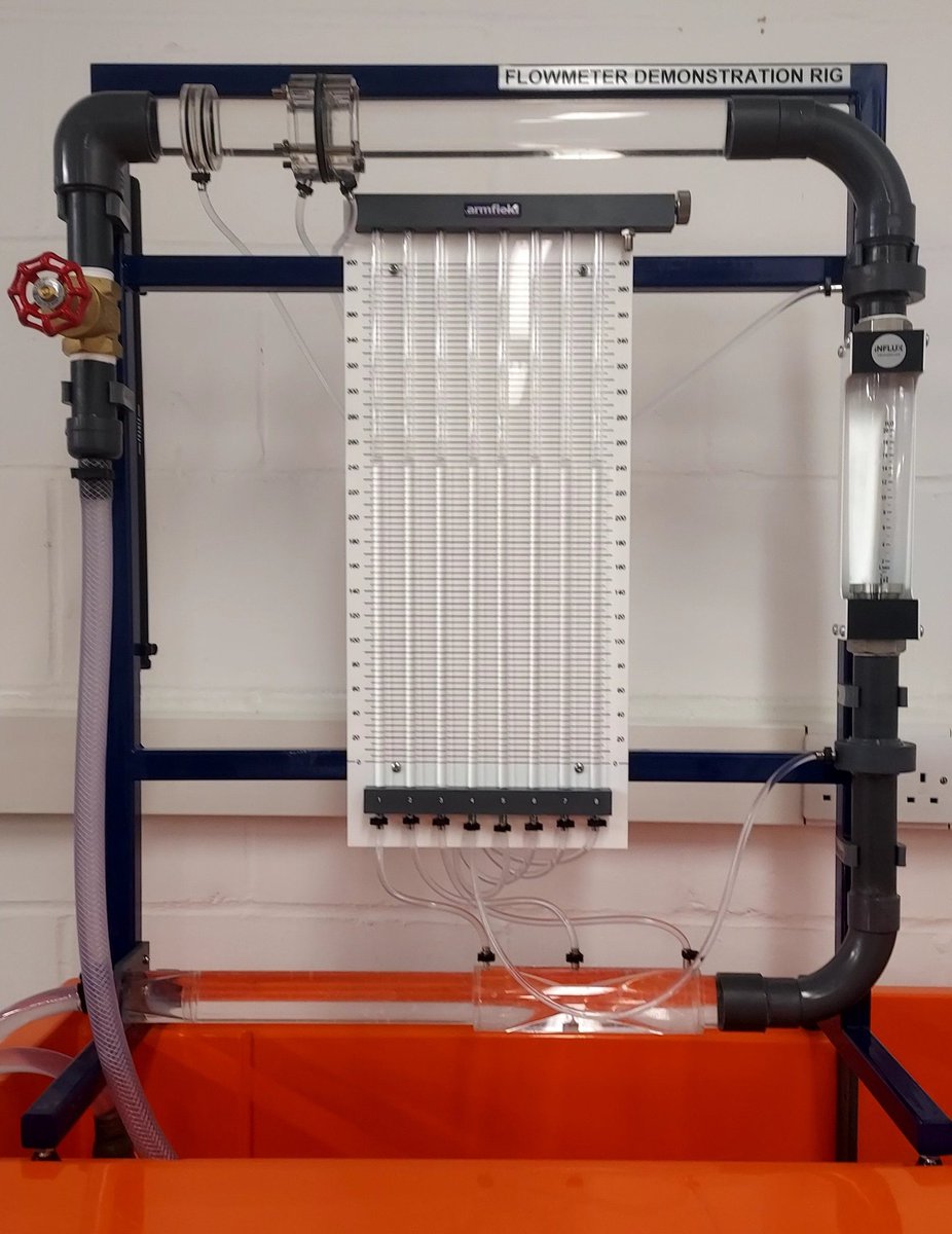 Last first-year lab session today! This year I've been demonstrating the Flow Meter Comparison lab teaching Bernoulli's and Continuity equation by calculating flow rate through a venturi meter, orifice plate & rotameter. @MesSurrey #fluidmechanics #labdemonstrating #phdlife