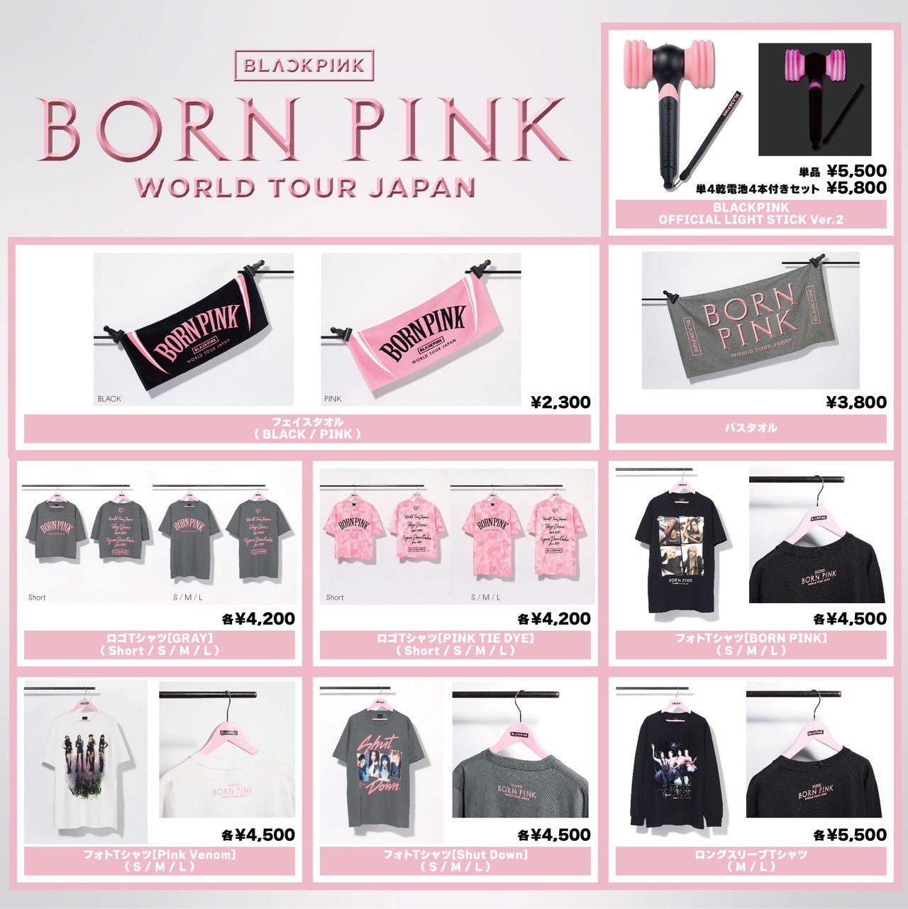 BLACKPINK BORN PINK 2023 ライブ　Tシャツ　グッズ