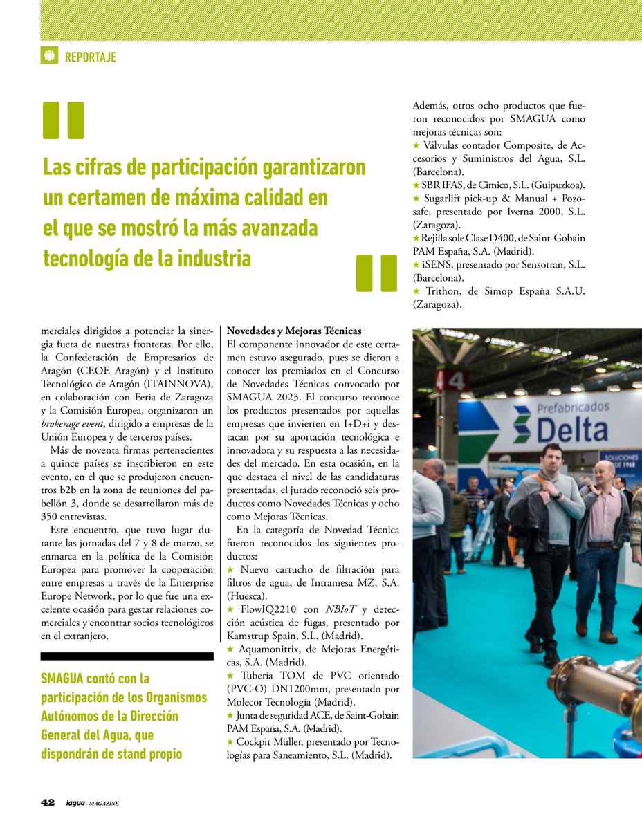 iAgua's tweet image. 📅 Feria de Zaragoza acogió la 26ª edición de @Smagua, el Salón Internacional del Agua y el Medio Ambiente, que se celebró del 7 al 9 de marzo. 

👀 No te pierdas este reportaje publicado en #iAguaMagazine43 sobre lo acontecido.
iagua.es/noticias/smagu…