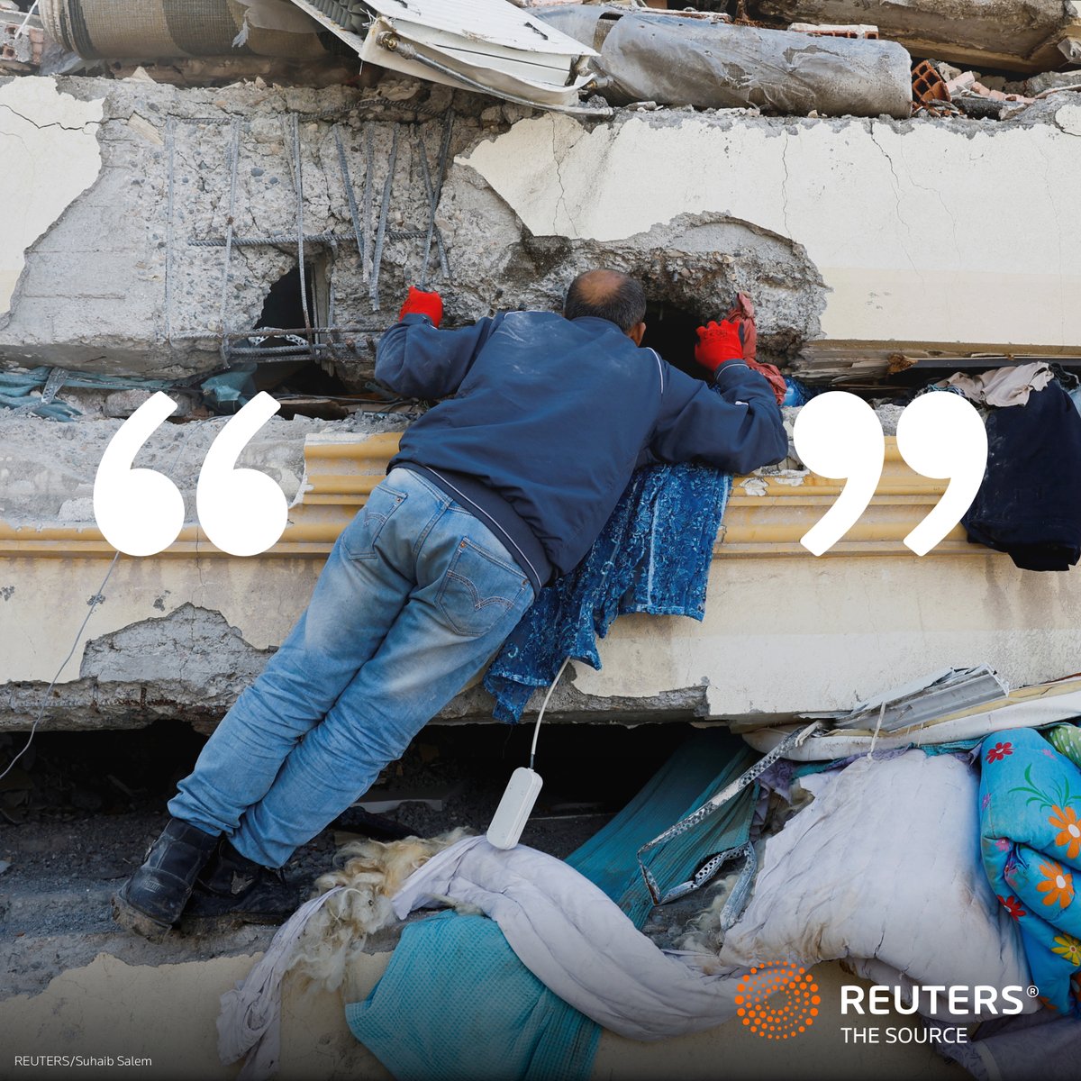 Searching for life in the rubble. Earthquake, Kahramanmaras, Turkey. The world’s most dramatic events, told without agenda or bias. Reuters: The Source – where the story speaks for itself.  