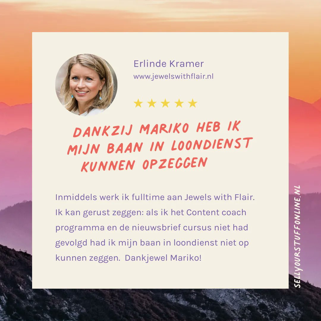 SellyourstuffNL's tweet photo. ⭐️ ⭐️ ⭐️ ⭐️ ⭐️ Dankzij Mariko heb ik mijn baan in loondienst kunnen opzeggen 
Check via 👉 https://t.co/hQNI5IRK9i https://t.co/7TGGZdx2Di