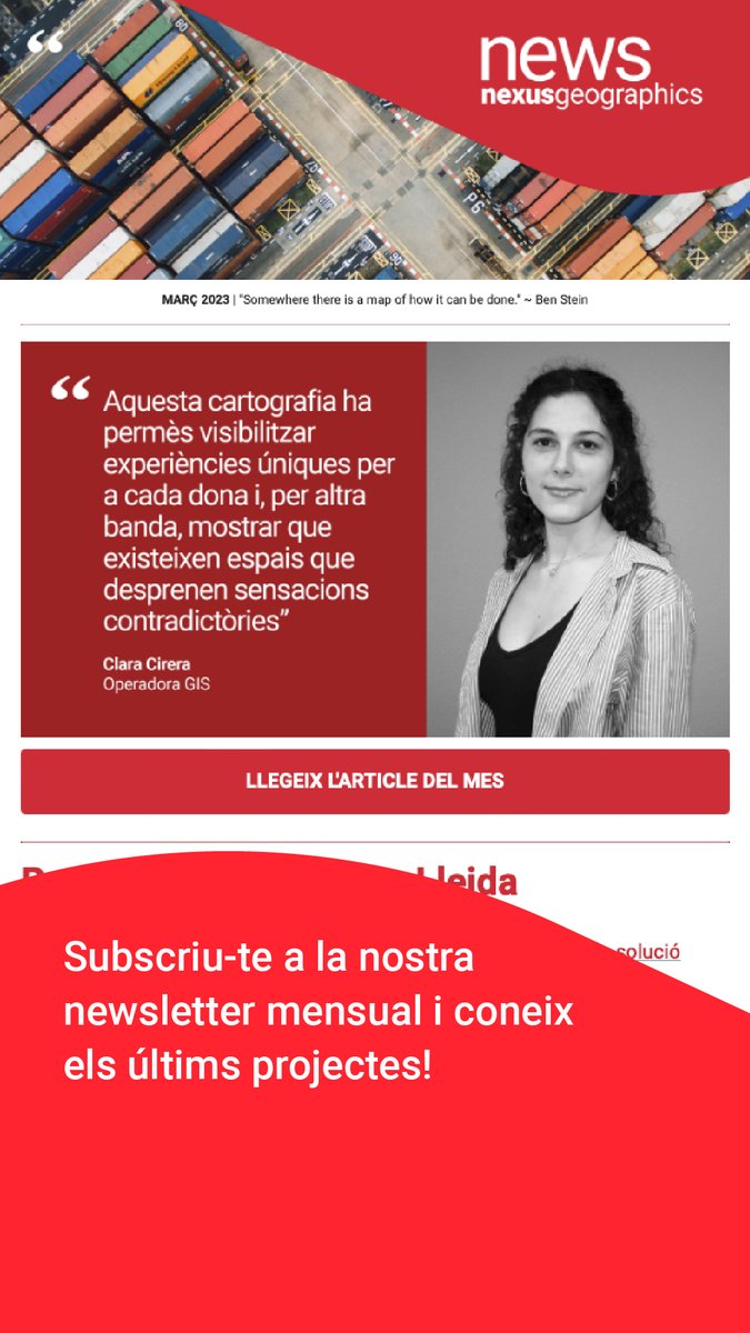 NexusGeographic's tweet photo. 📩 Estar al dia de l'actualitat del sector #GIS i les solucions que desenvolupem des de #Nexus per als nostres clients, està a un "clic".

Subscriu-te a nostra newsletter mensual!

#MappingYourWorld

https://t.co/huEAJpg7QN https://t.co/Iokc50HVE5