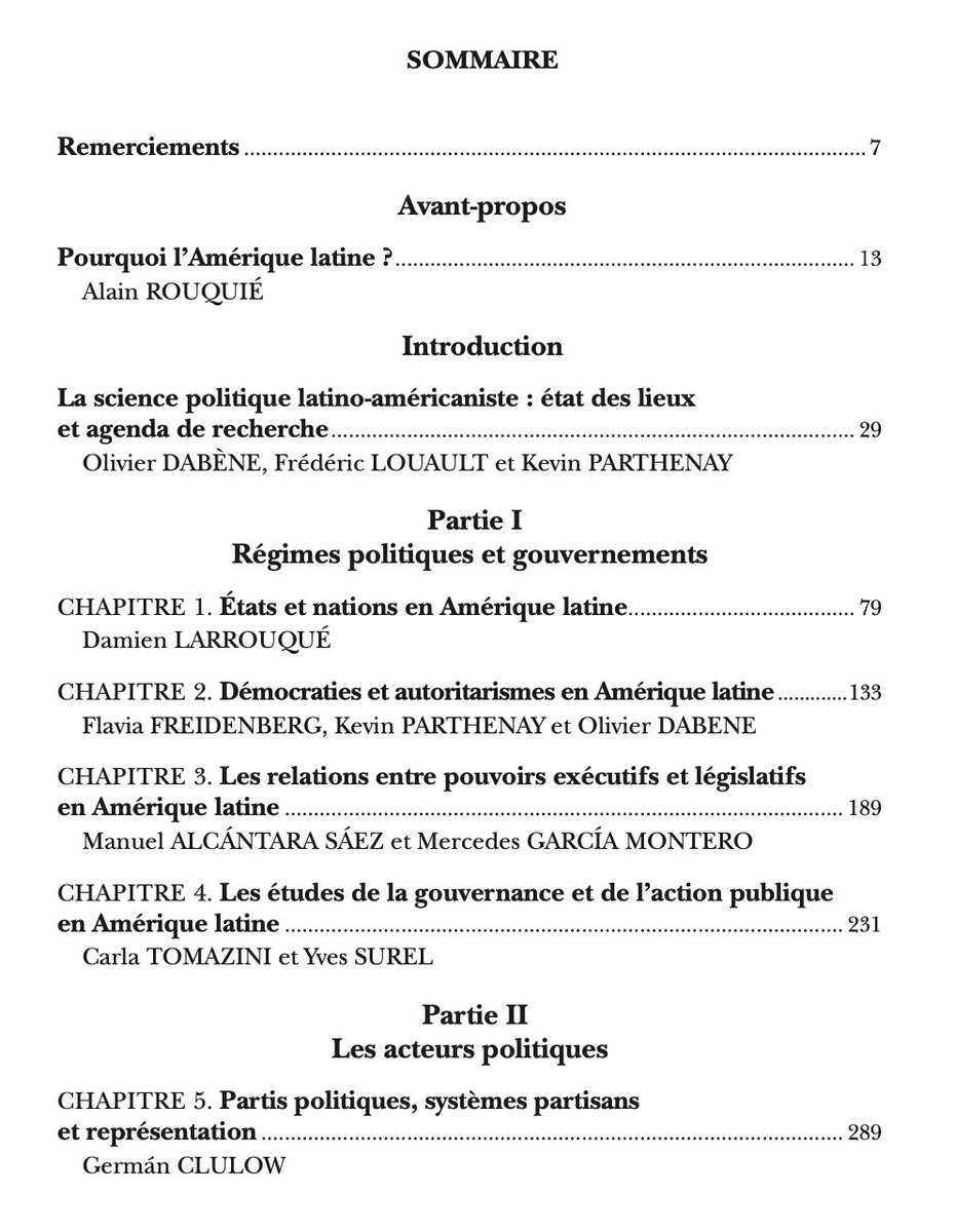 kparth1's tweet photo. 📚Le 3 Mai paraîtra un ouvrage que nous dirigeons avec @LouaultF: "Politique de l'Amérique latine". Il réunit d'excellents collègues de différents horizons. 
En voici le sommaire, en avant-première ;-)  Merci à tous les collègues pour les belles contributions à cet ouvrage. https://t.co/dkfdpY3ynr