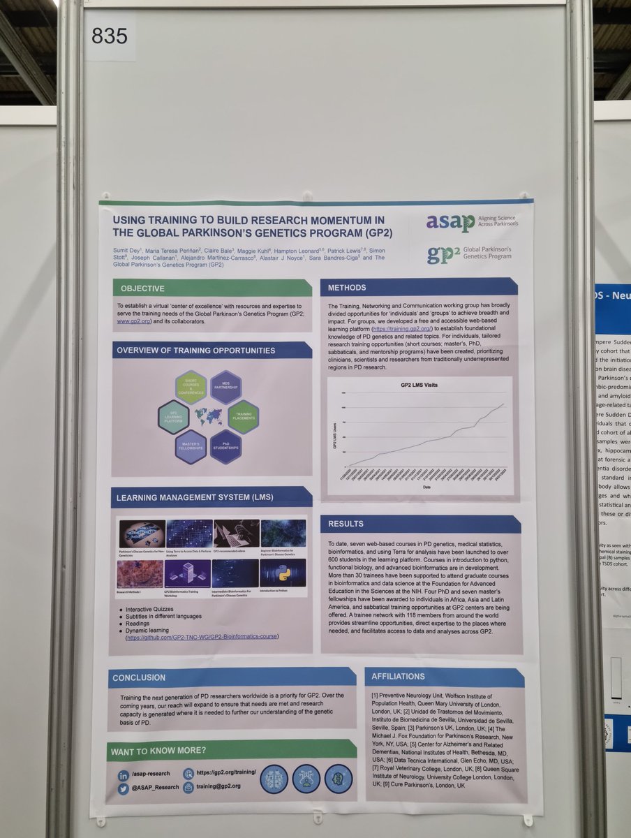 Great to be back at <a href="/adpdnet/">AD/PD - Advances in Science & Therapy</a> representing <a href="/ASAP_Research/">Aligning Science Across Parkinson’s</a> #GP2. If you are here in Gothenburg, visit poster 835 to speak to me about training opportunities and ways to collaborate with GP2. #ADPD2023