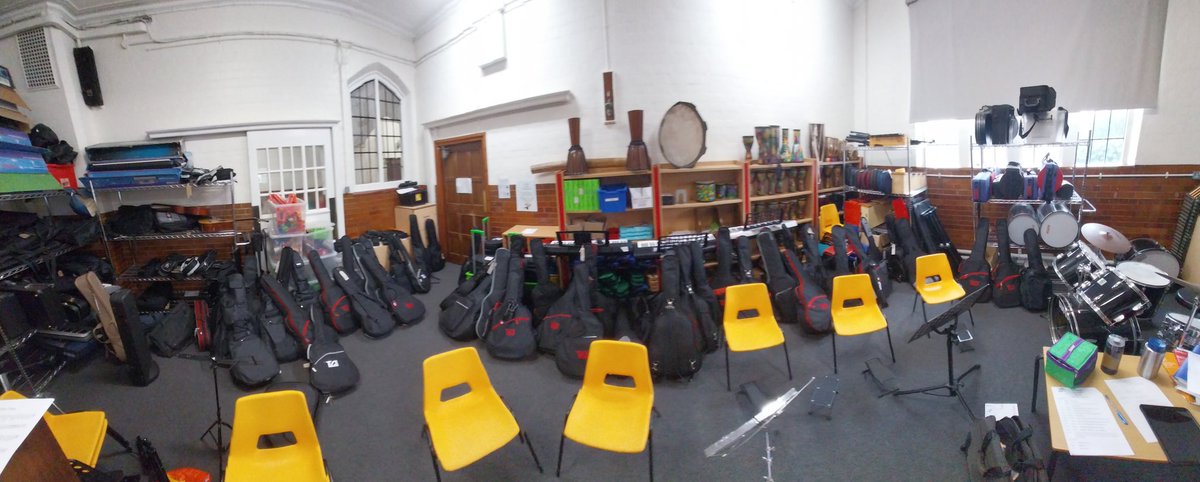 This many guitars and ukuleles in one room can only mean one thing - it must be @BnvilleVillage concert day!