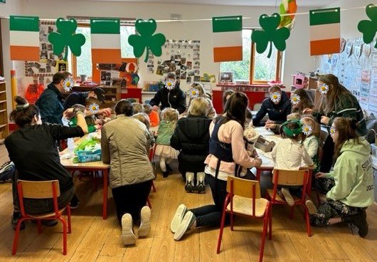 daisychaindub's tweet photo. ๐๐ญ๐๐ฉ๐๐ฌ๐ข๐๐ ๐๐๐ง๐ญ๐ซ๐: In advance of St Patrick's Day, many of the parents of the Montessori children dropped in to help make decorations for last weekend. Such fun #stpatricksdaydecor #daisychaincare #childcaredublin #daisychaindub #montessoriactivity #stepaside https://t.co/4oCRL20xXF