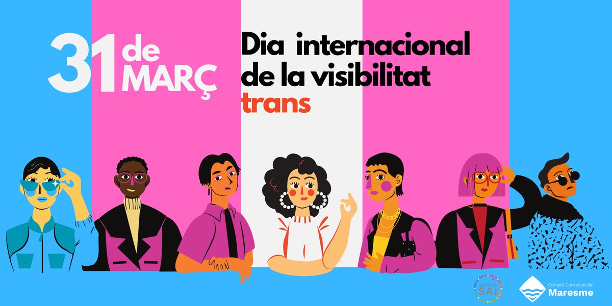 ccmaresme's tweet photo. Ens sumem al  #DiaVisibilitatTrans posant en valor la feina que fan els #SAI #maresme i les entitats per garantir l’efectivitat dels drets i de les polítiques LGBTI.

Avui, a més, fa un any que vam presentar el Pla Comarcal per la Diversitat Afectiva

👉https://t.co/eBh55FQnht https://t.co/kqQ6lxqK1j