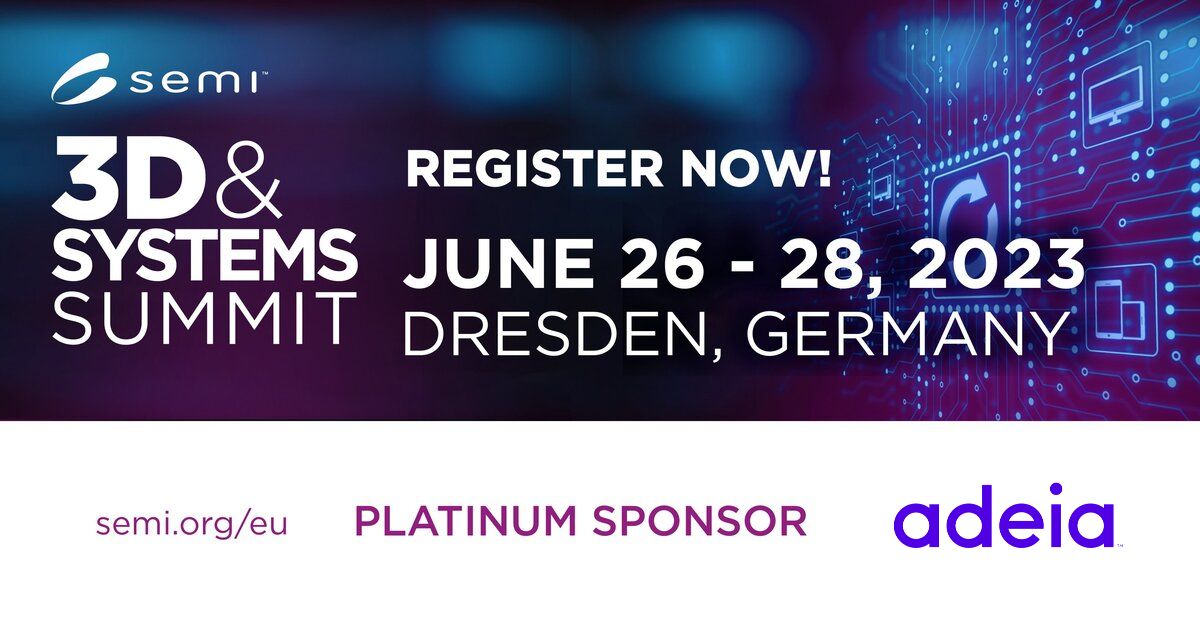 simonesemieu's tweet photo. We are excited to have #Adeia as a Platinum Sponsor of the #3DSummit on June 26-28! Join the event, explore the exhibition area, and get insights into the latest innovations in 3D and Heterogeneous Integration Roadmap processes.
👉 https://t.co/9Oxso092cZ
#WeThankOurSponsors https://t.co/GyAXtTzefI