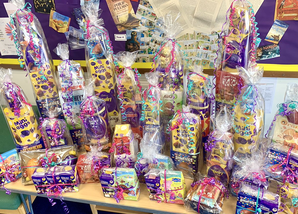 OLOLRottingdean's tweet photo. Our eggs (kindly donated by parents, carers and friends) have been wrapped and are ready for our Easter Eggstravaganza!!! 🐣 https://t.co/vIyJ0mw9o5