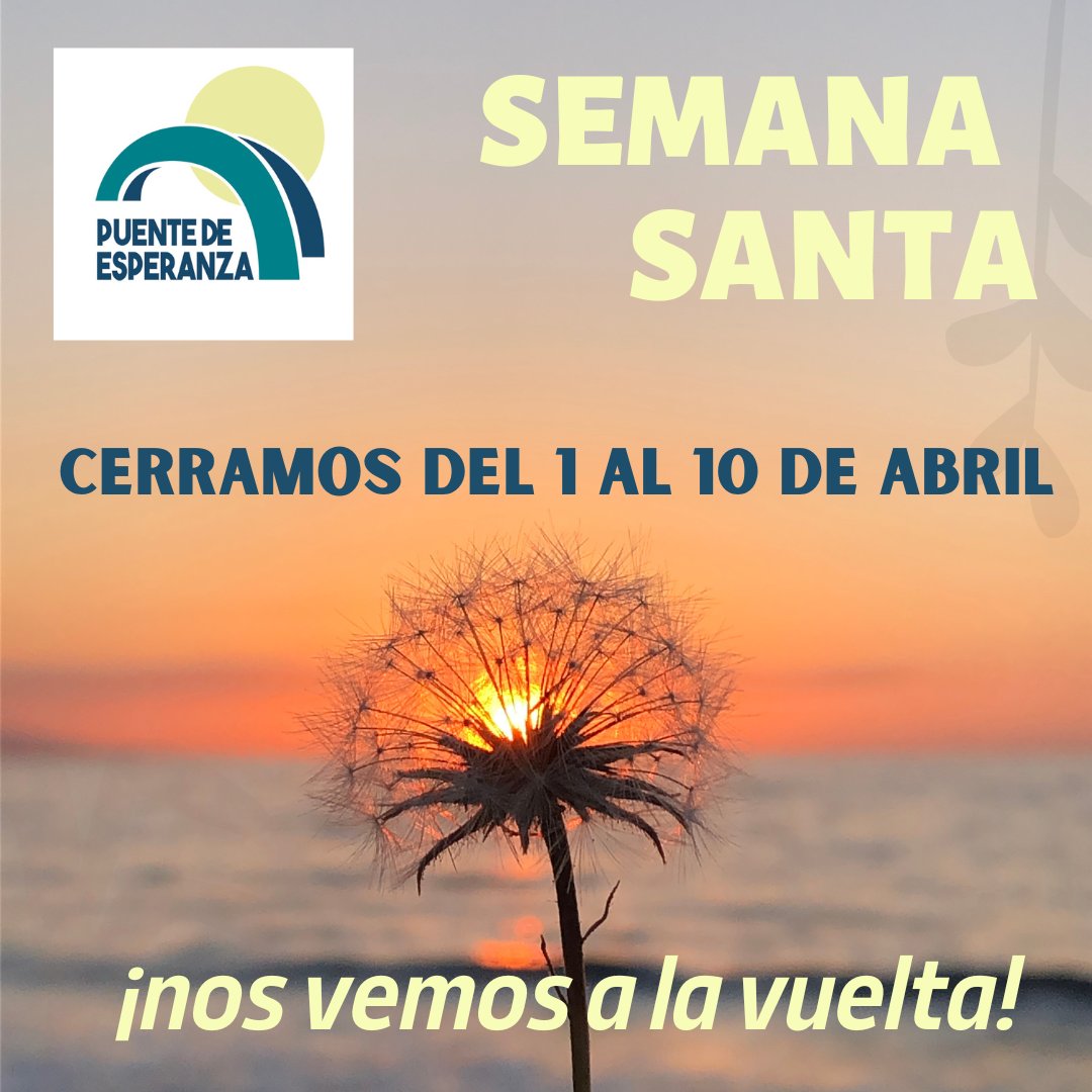 puente_madrid's tweet photo. Cerramos en Semana Santa. Te esperamos a la vuelta. Ya tienes publicada la oferta de cursos del próximo trimestre. No te olvides de inscribirte en el que te interesa a la vuelta de vacaciones. https://t.co/KrvSn1ZJnY