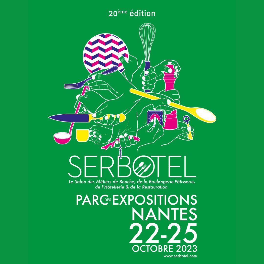Save The Date !
Fêtons ensemble la 20ème édition de <a href="/Serbotel/">Serbotel</a>  du 22 au 25 octobre prochain au parc des expositions de #Nantes.

Toutes les infos sur serbotel.com
#Serbotel #Serbotel2023 #restauration #boulangerie #patisserie #hotellerie #metiersdebouche <a href="/Exponantes/">Exponantes Le Parc</a>