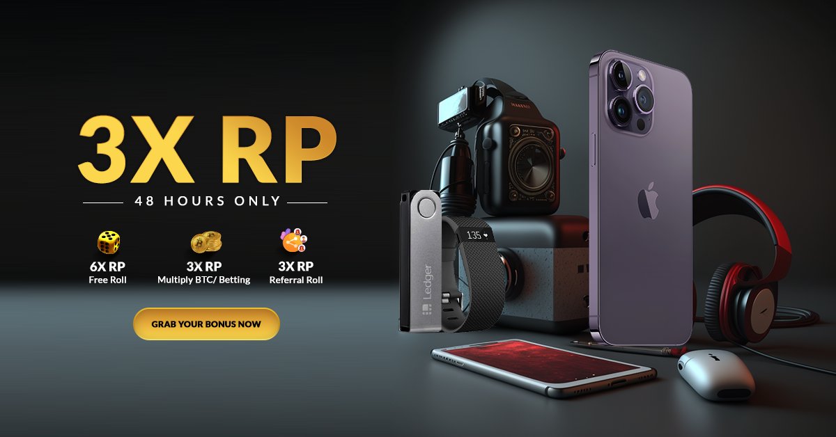 freebitco's tweet photo. 3X Reward Points (RP) promotion is ONGOING and ends in 24 hours!

Redeem your RP on the Rewards page for iPhones, Hardware Wallets, Gift Cards, Free BTC, and much more... https://t.co/mmOCt6O8oR