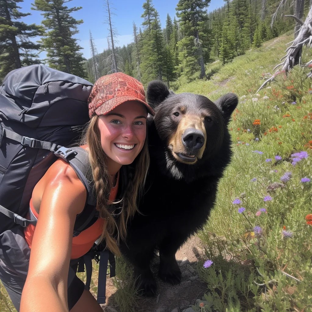 Barsee 🐶 (@heybarsee) on Twitter photo If bears were your hiking buddies and didn't eat you in the wilderness:
(AI-generated) 👇
1. Tool used <a href="/midjourney/">Midjourney</a> If bears were your hiking buddies and didn't eat you in the wilderness:
(AI-generated) 👇
1. Tool used <a href="/midjourney/">Midjourney</a>