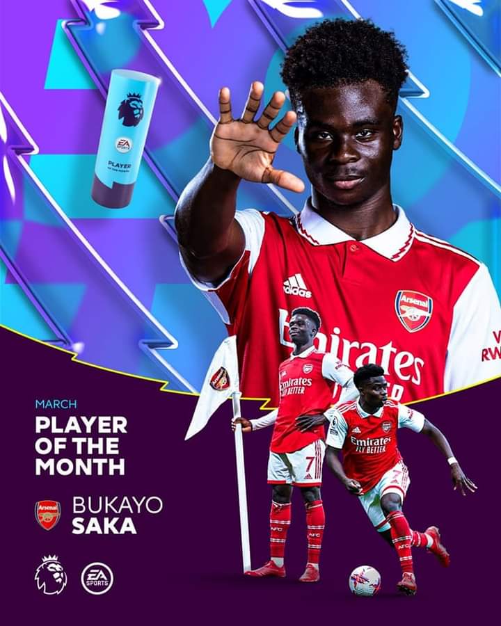 Congratulations <a href="/BukayoSaka87/">Bukayo Saka</a> 
#playerofthemonth