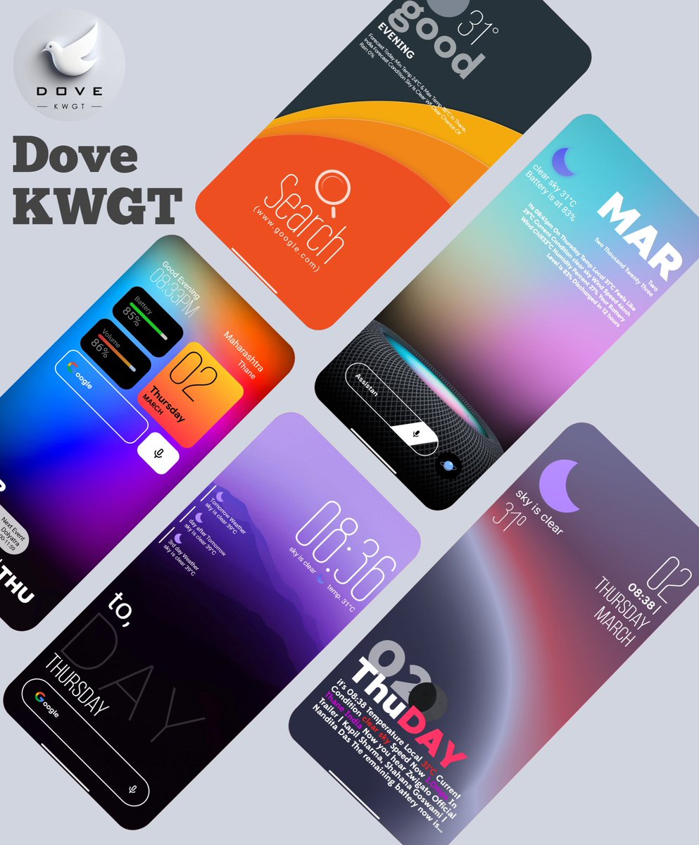 Ahmadansari2233's tweet photo. 💥🎉Hello Friends Brand NEW. KWGT APP IS LIVE 💥🎉

+ 10 CODES GIVEAWAY ♥️🔄 
post with tags 5 friends 

#Dovekwgt

https://t.co/09leXMhW1z

1st Release With 40 Beautiful,Minimalist &amp; Classic Styles Widgets More Styles And Update Comes Weekly Thanks 

#Kwgts #widgets #Android https://t.co/fCLdN8UqLN