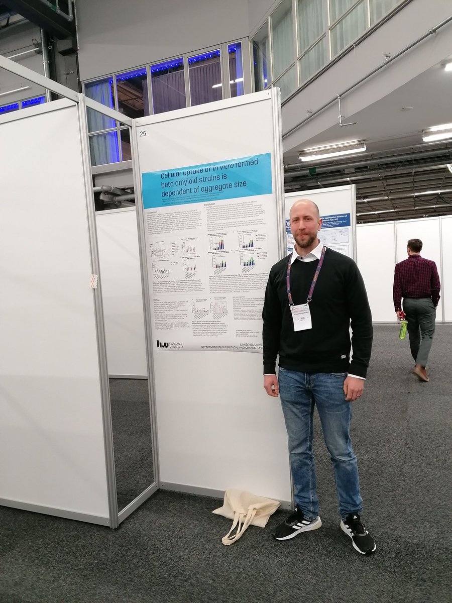 More talented lab members are displaying their research at AD/PD 2023. Dr. Sandberg is showcasing his research on Cellular Interaction with Beta Amyloid Strains. Check out his poster onsite # 025, or online # P0035.
#ADPD2023