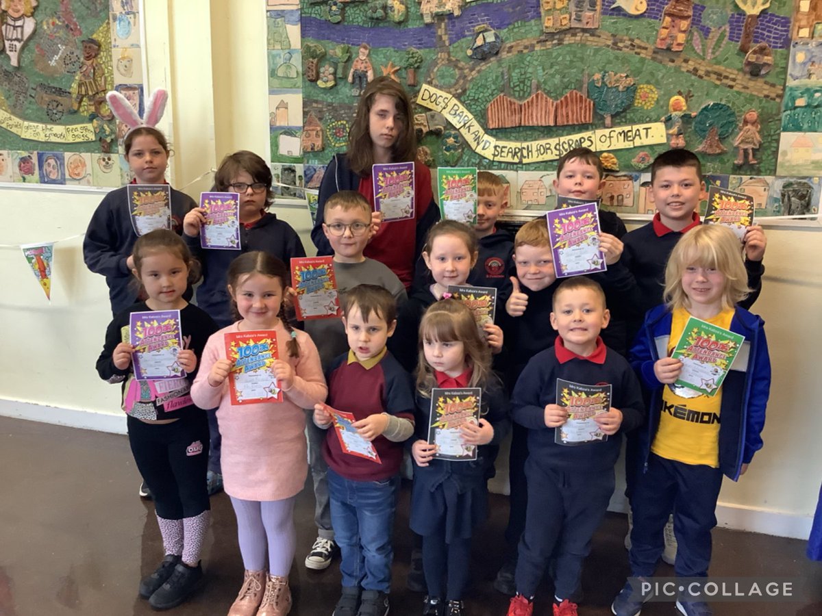 My amazing 100% attenders for this term…. Well done everyone this makes us staff very happy 😃 Thank you parents for your continued support by ensuring your children attend every day.