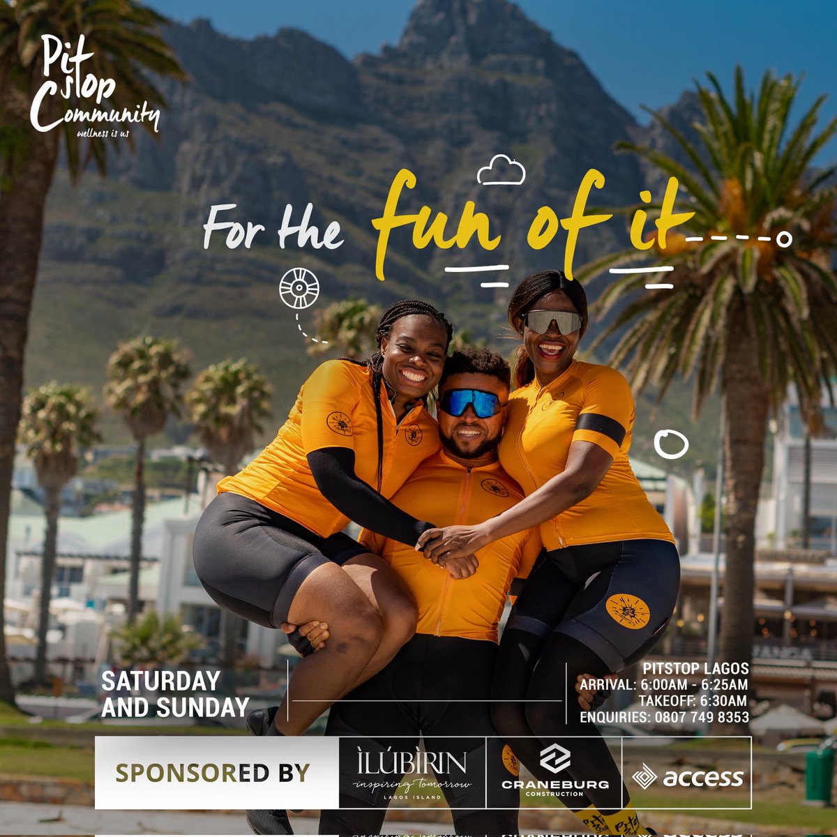 PitstopLagos's tweet photo. It's fun. It's fitness. It's life. 
It's all better when we ride together. https://t.co/zWCgmmjkns