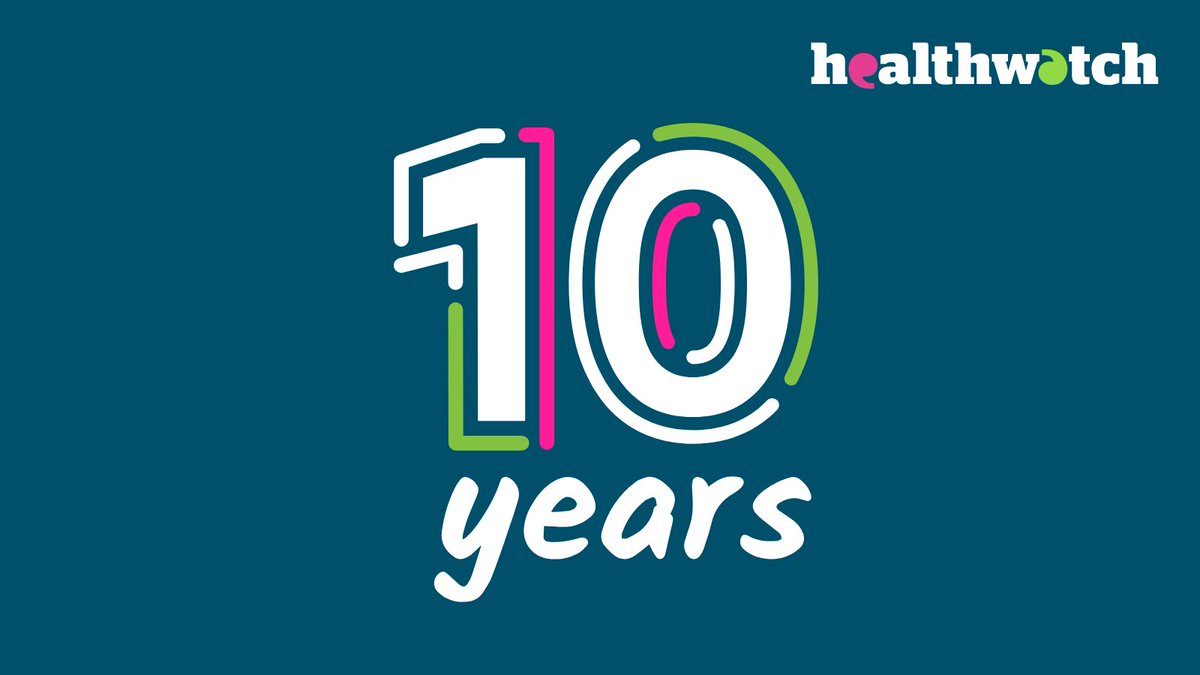 Tomorrow marks our 10th anniversary! Thanks to millions of you speaking up over the last decade, together we’ve been able to champion big healthcare changes across England #HealthwatchHero bit.ly/3M1lBHc