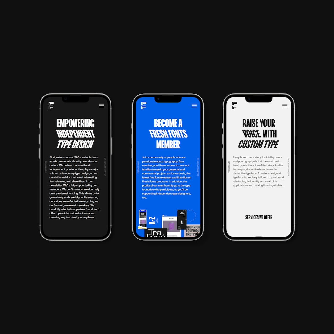 fresh_fonts's tweet photo. I’m so excited at how https://t.co/JYuuo6o6bu turned out. After a nightmare experience with a freelance developer, I turned to @revealparis to save the day.

They did an incredible job, and I’m forever grateful to @jonqth, and the two developers @_jcdeglesne and @Jean_mazouni 🔥 https://t.co/siXQKrDL9w