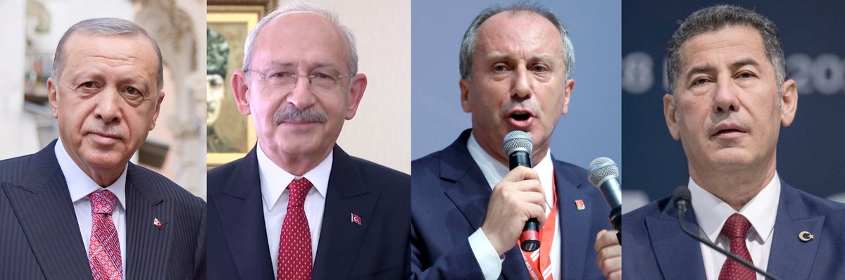 juliahahntv's tweet photo. It's official: These are the three candidates to run against President Recep Tayyip Erdoğan (People's Alliance) in Turkey's elections on May 14.

- Kemal Kiliçdaroğlu (Nation Alliance)
- Muharrem Ince (Homeland Party)
- Sinan Oğan (ultra-nationalist bloc ATA) https://t.co/diZNB43bgk