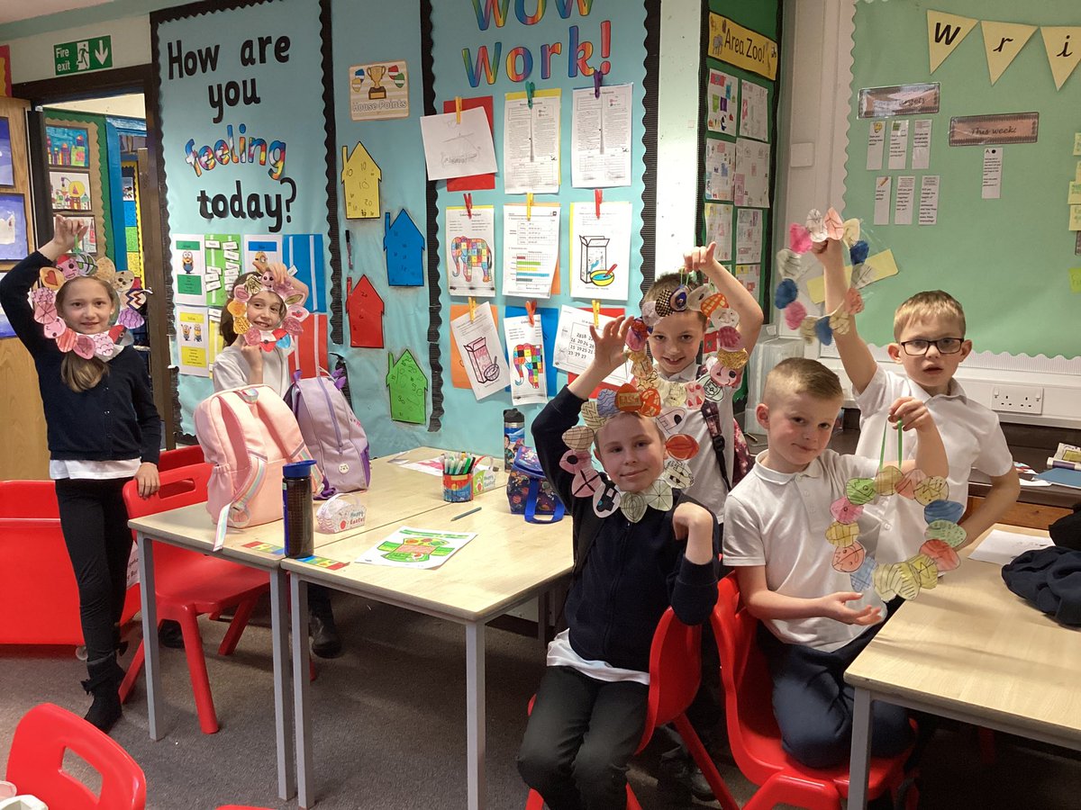 carmondean_ps's tweet photo. We’ve been very busy making funky bunnies and Easter egg wreaths this week in Primary 4. Happy Easter holidays everyone!🐰🐣 @MissMorrisCPS https://t.co/o3DOw5jZ72