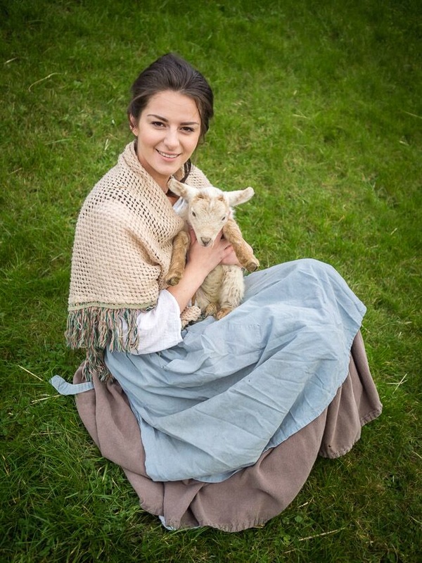 Springtime! One of my favourites from the photo gallery. Martha Morgan was very much a "hands on" head of her estate, and would have helped with the lambing.  Here she is portrayed by Rhiannon James.