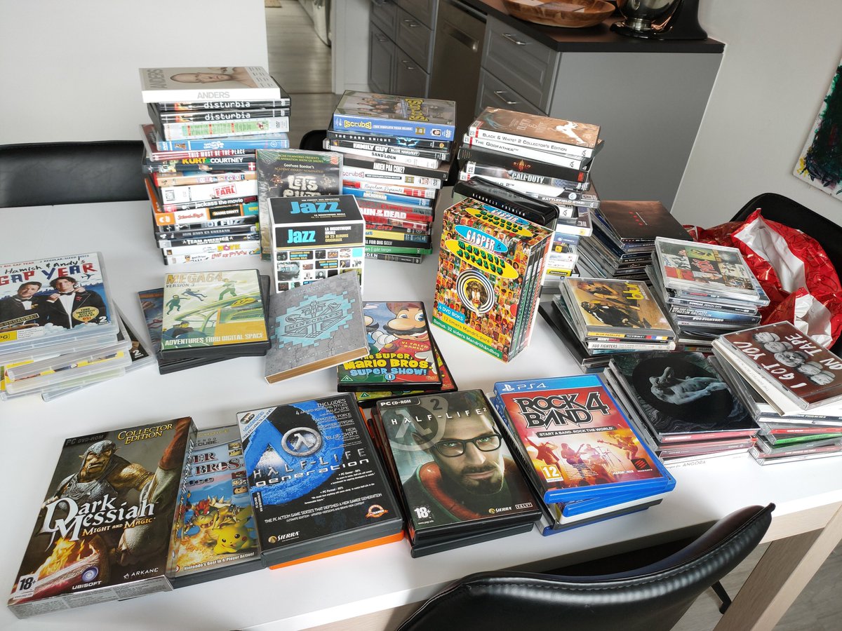 Looking through old CDs, DVDs and games back in Denmark