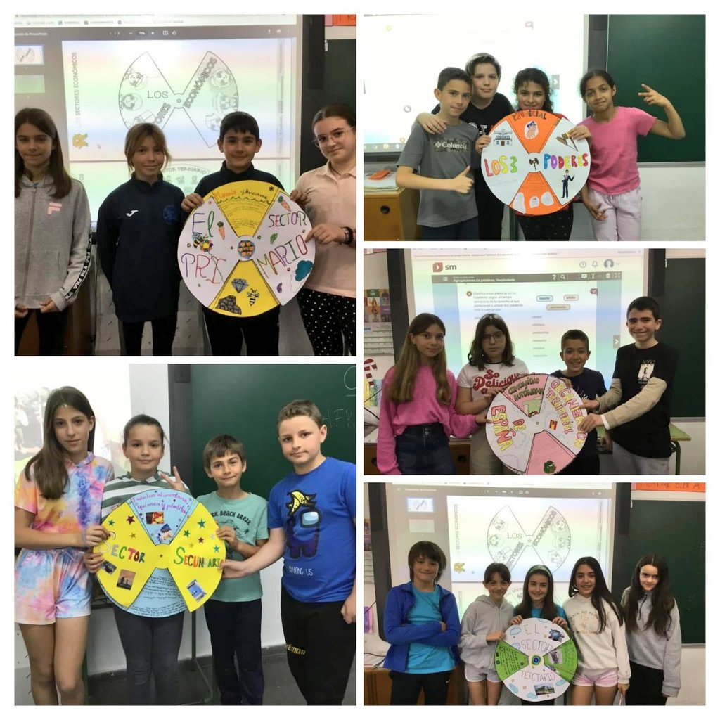 cp_sanmiguel's tweet photo. Los alumn@s de 5.° han elaborado, en la asignatura de #CCSS, diferentes ruletas informativas con los contenidos trabajados durante el trimestre. 🎡📝

#SMG2223 
#Repasamos https://t.co/zZT5VtWnPA