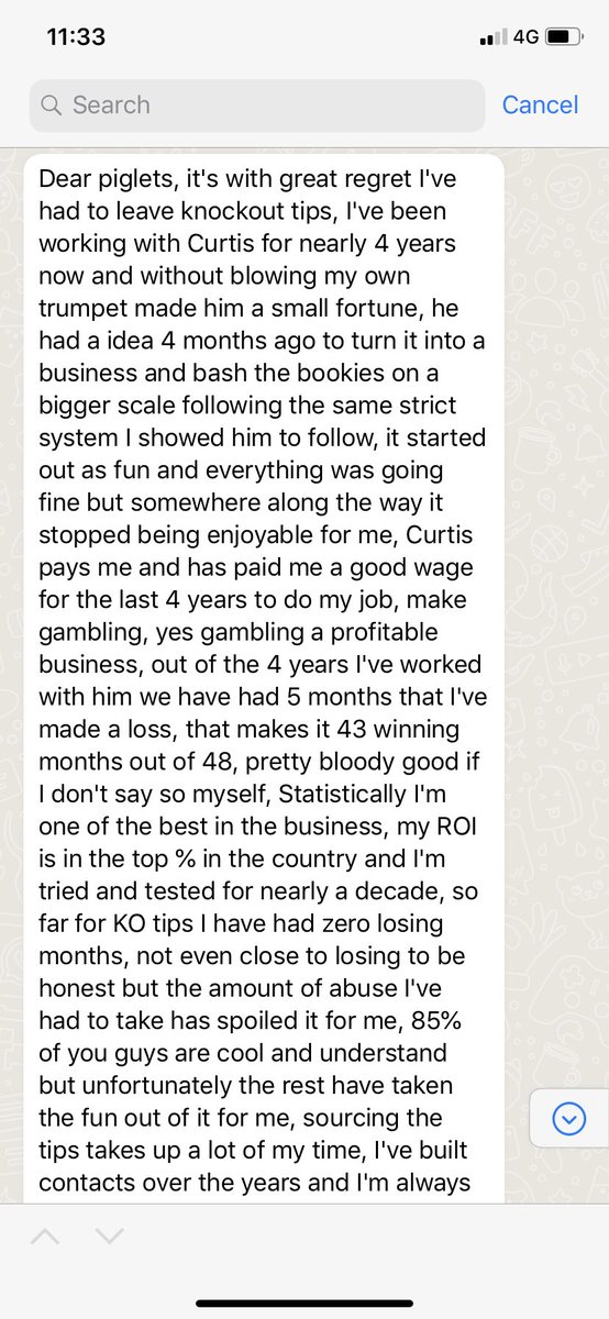 davealexander31's tweet photo. @1875BN @365SID Alligning up with a dodgy bookies was a big reason, aswell as the racing club, and the big 5pt bet that everyone accused them of laying after hyping it up for a week. Still have all msgs 😂 https://t.co/XVvAZWUZxo