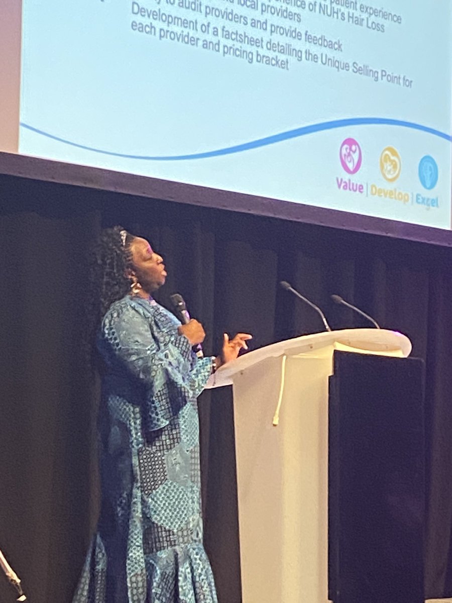 The amazing Onyi presenting the BAME wig programme. A fantastic piece of work by our BAME shared governance group.