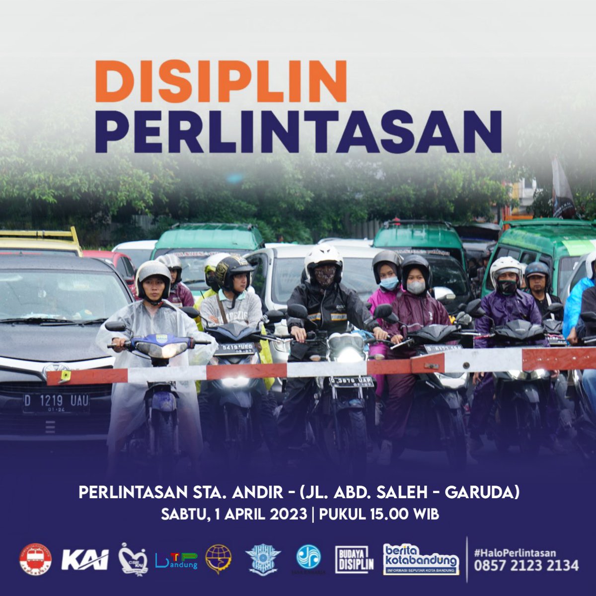 Ngabuburit kembali sambil mengedukasi yuk di Perlintasan Sebidang!

Kegiatan #DisiplinPerlintasan merupakan kegiatan edukasi di Perlintasan Sebidang dan Terbuka untuk siapapun!

<a href="/KAI121/">Kereta Api Indonesia</a> <a href="/dishub_jabar/">Dishub Jabar</a> <a href="/keretaapikita/">Kereta Api Kita</a> <a href="/mas_didiek/">Didiek Hartantyo</a>  <a href="/infobdg/">BANDUNG ᮘᮔ᮪ᮓᮥᮀ</a> <a href="/PRFMnews/">Radio PRFM</a>  <a href="/txtdaribandung/">TXT dari Bandung</a>