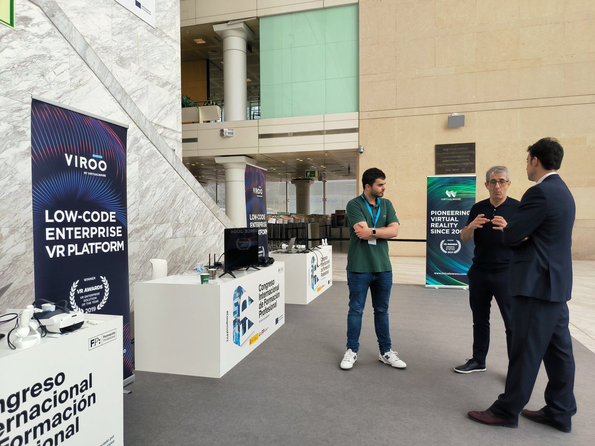 VIROOXR's tweet photo. Second day at #CongresoFP23 @IFEMA, promoted by @educaciongob
Happy to have participated in this congress. It has been such a great opportunity to showcase #VIROO for #Education and #VocationalTraining!
Follow us to stay updated!
#MadeWithUnity #VirtualReality #VRisNow https://t.co/V3eLAW3Dwp