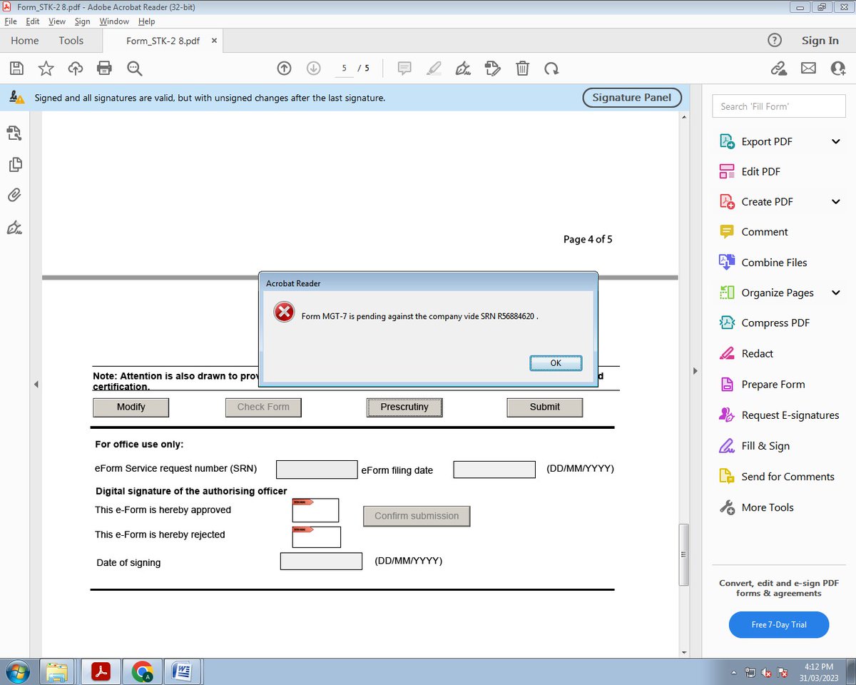 TAXHINTINDIA's tweet photo. @HelpdeskMCA21V3 @MCA21India 

Please check the status of SRN is showing as "paid" instead of "approved". We are facing issues due to this. Today is the last day to submit this form. Please check the same and help us to resolve asap. https://t.co/M1MIOlI3B0