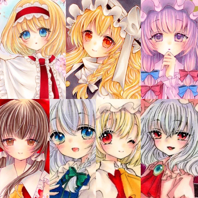 Gallery glad.様( )で明日4/1から開催される 展示会 #東方展示界  に参加させていただきます!原画イラスト本ポストカードステッカーなどなど。たくさんあります名刺だけでも貰っていただけると嬉しいですよろしくお願いいたします。 