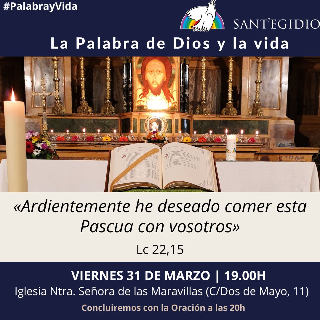 Hoy #ViernesDeDolores rezamos por todos los países y las personas que sufren por la guerra y la violencia. Oración por la Paz a las 20hrs en @IglesiaMaravill . Antes, a las 19h, nuevo encuentro de #PalabrayVida a las puertas de la #SemanaSanta.