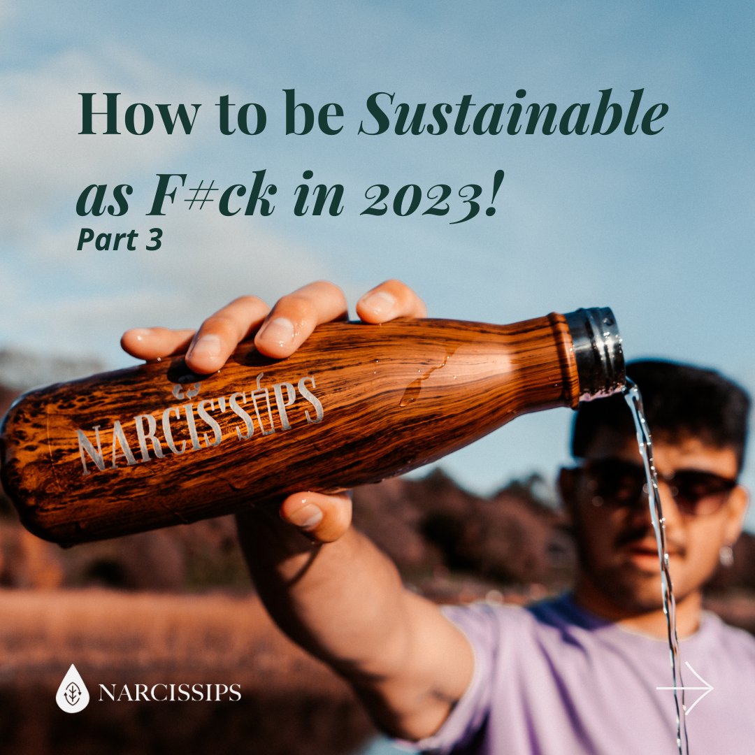 Narcissips's tweet photo. How to be Sustainable as F#ck in 2023, part 3 with Narcissips Ireland - small changes, that can make a big impact!

Head over to our Blog section to see how easy, realistic tips can make a difference.

#smallchange #reuse #irishbrand #irishbusiness #plasticfree https://t.co/C0gq7jUrN5